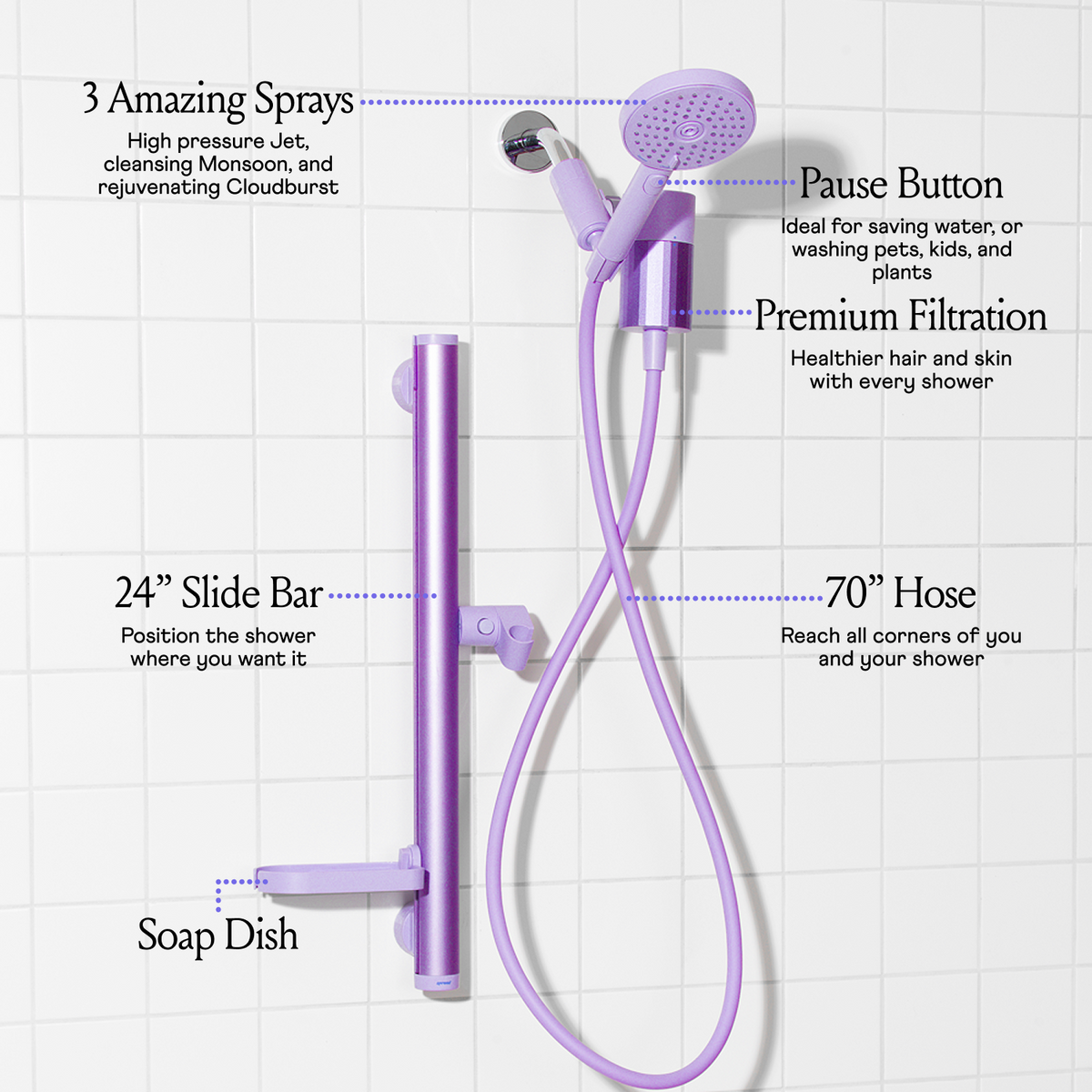 Filtered Shower Kit - Lilac