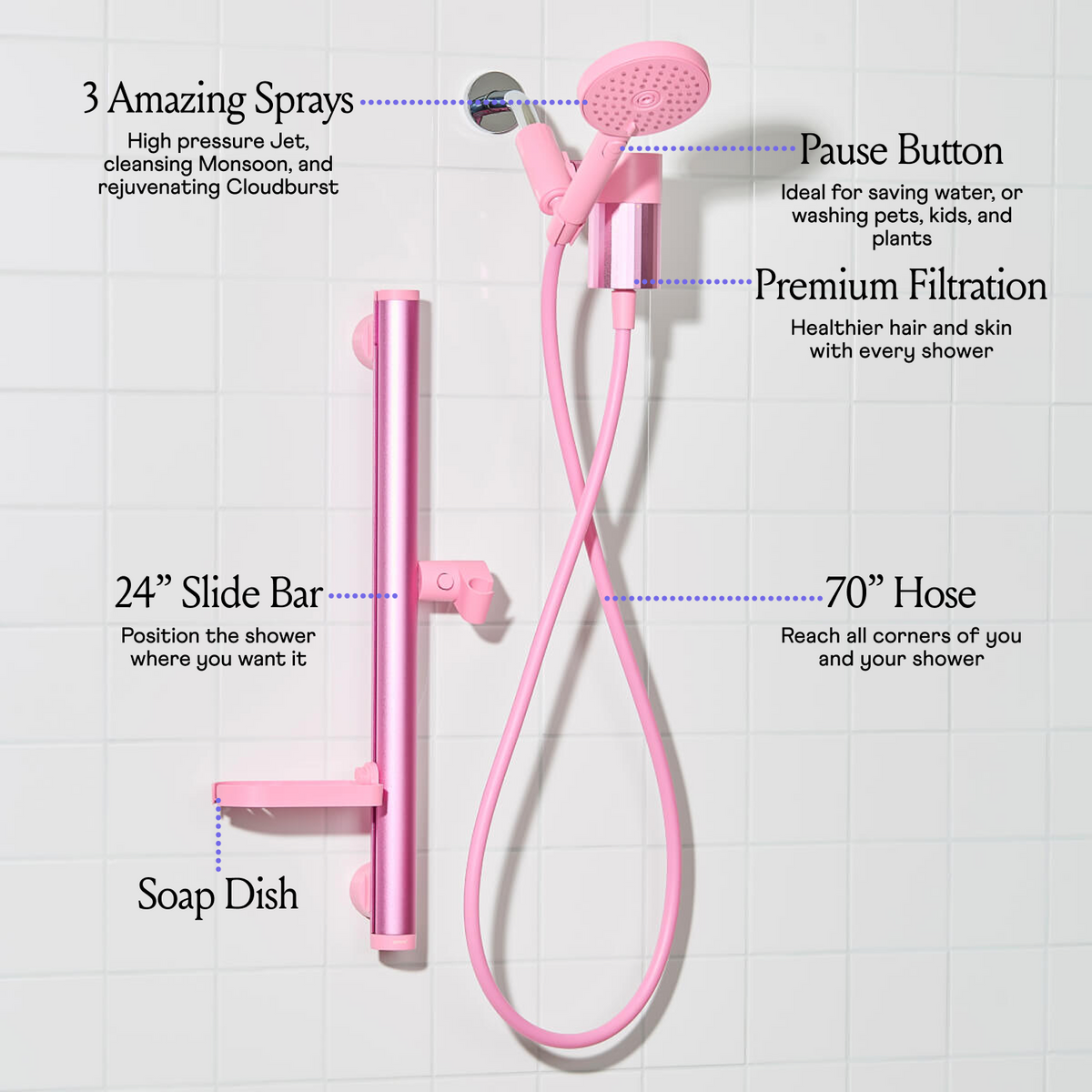Filtered Shower Kit - Pink