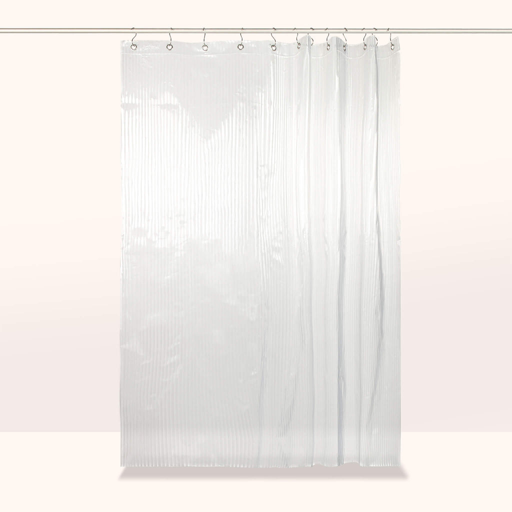 Clear Fluted Shower Curtain