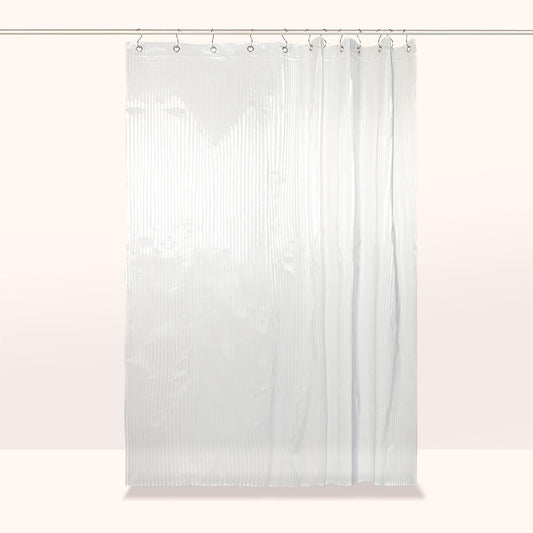 Clear Fluted Shower Curtain