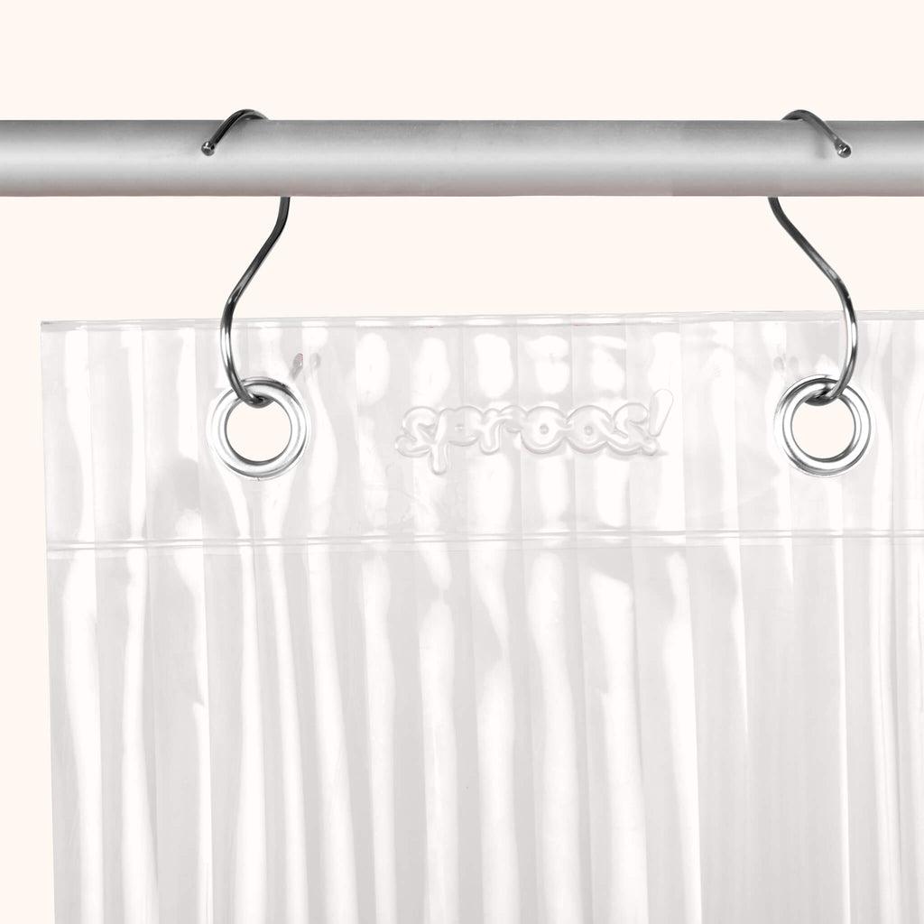 Clear Fluted Shower Curtain