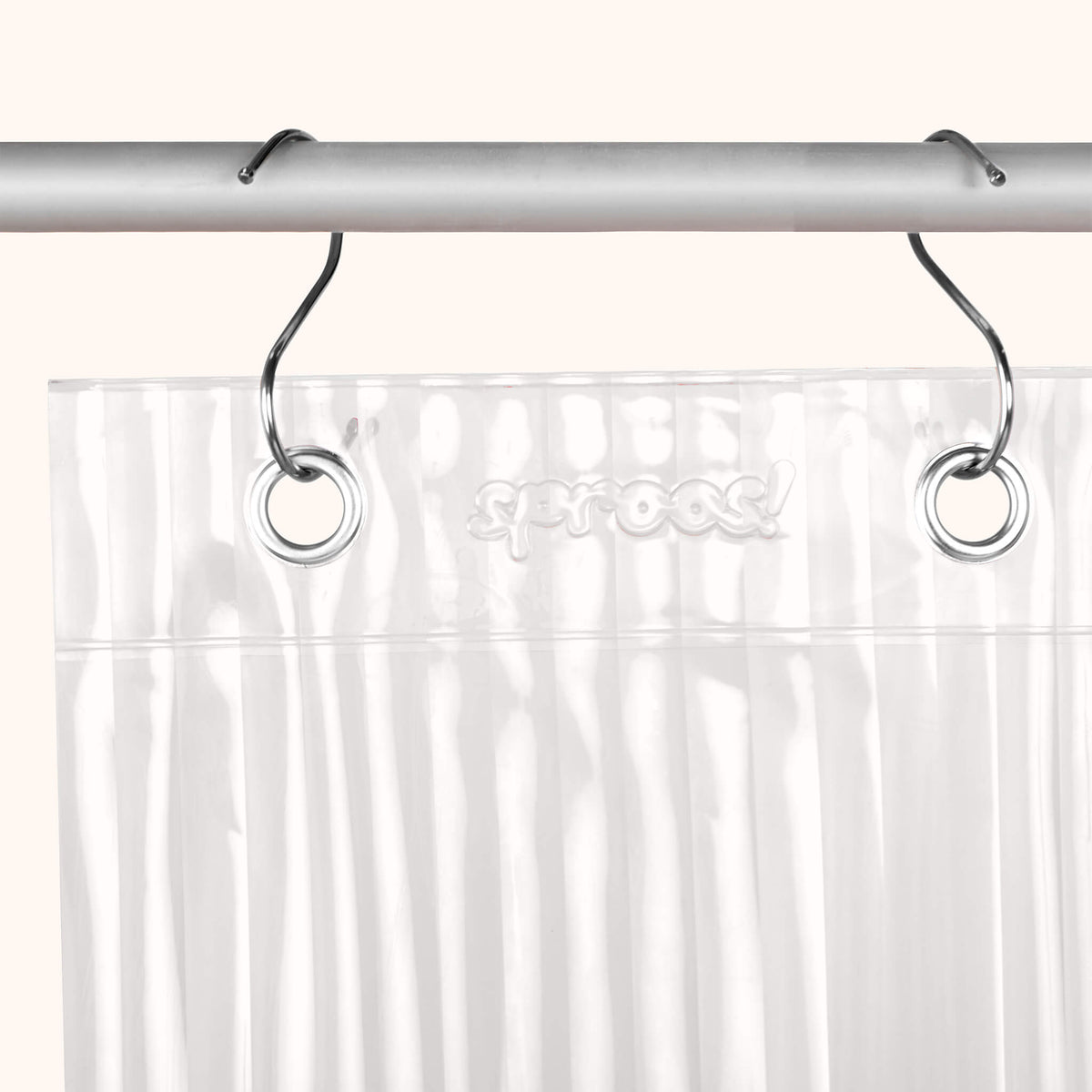 Clear Fluted Shower Curtain