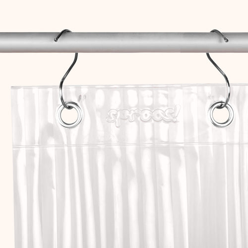 Clear Fluted Shower Curtain