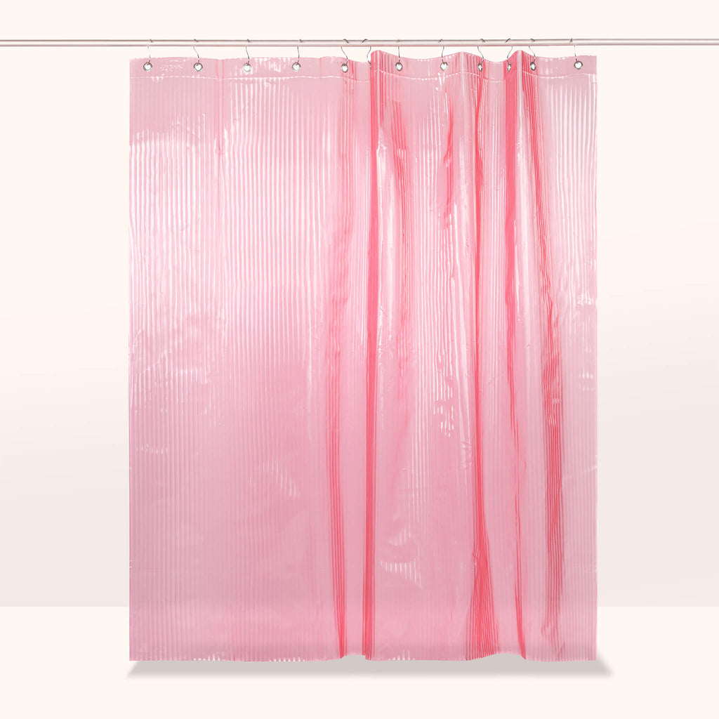 Pink Fluted Shower Curtain
