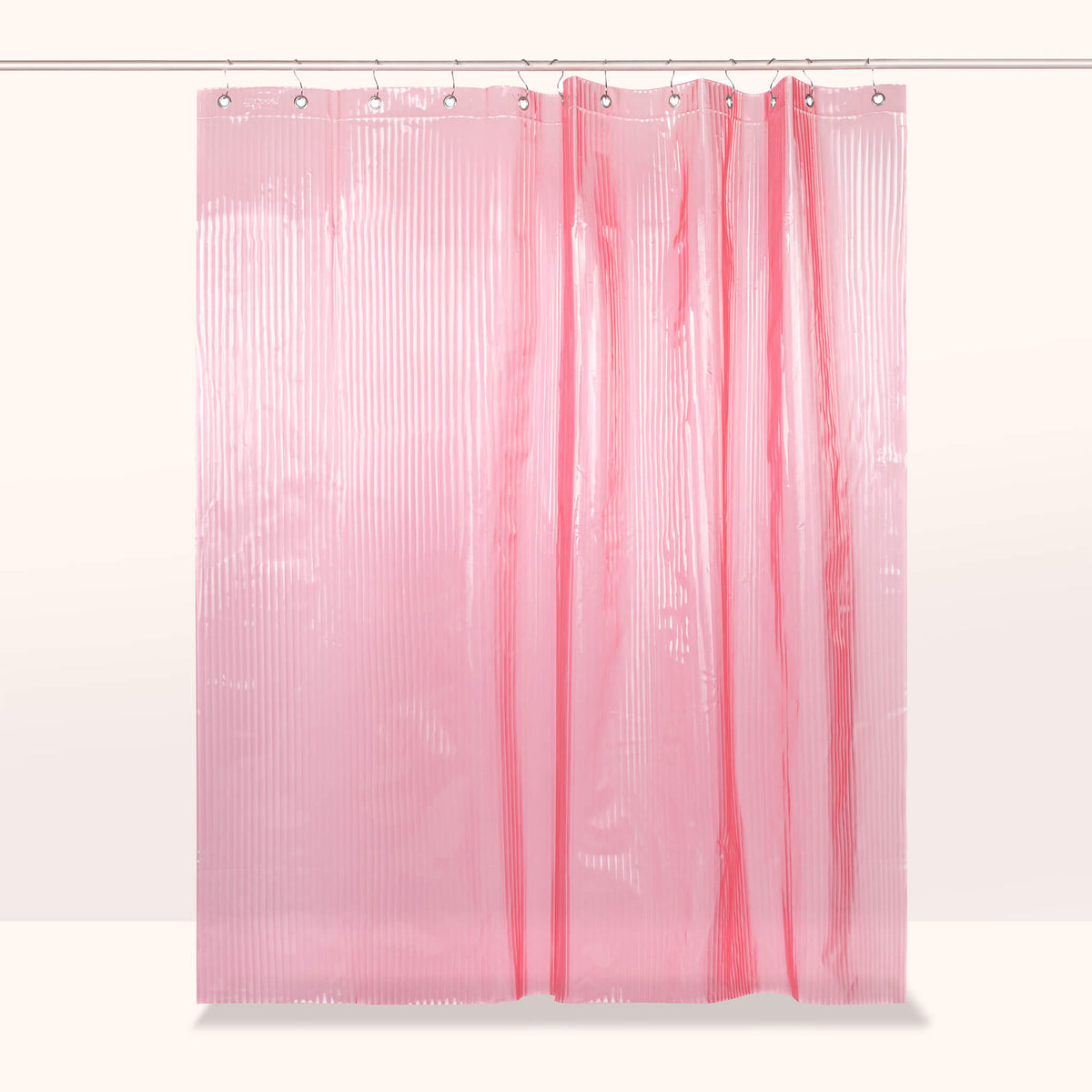 Pink Fluted Shower Curtain