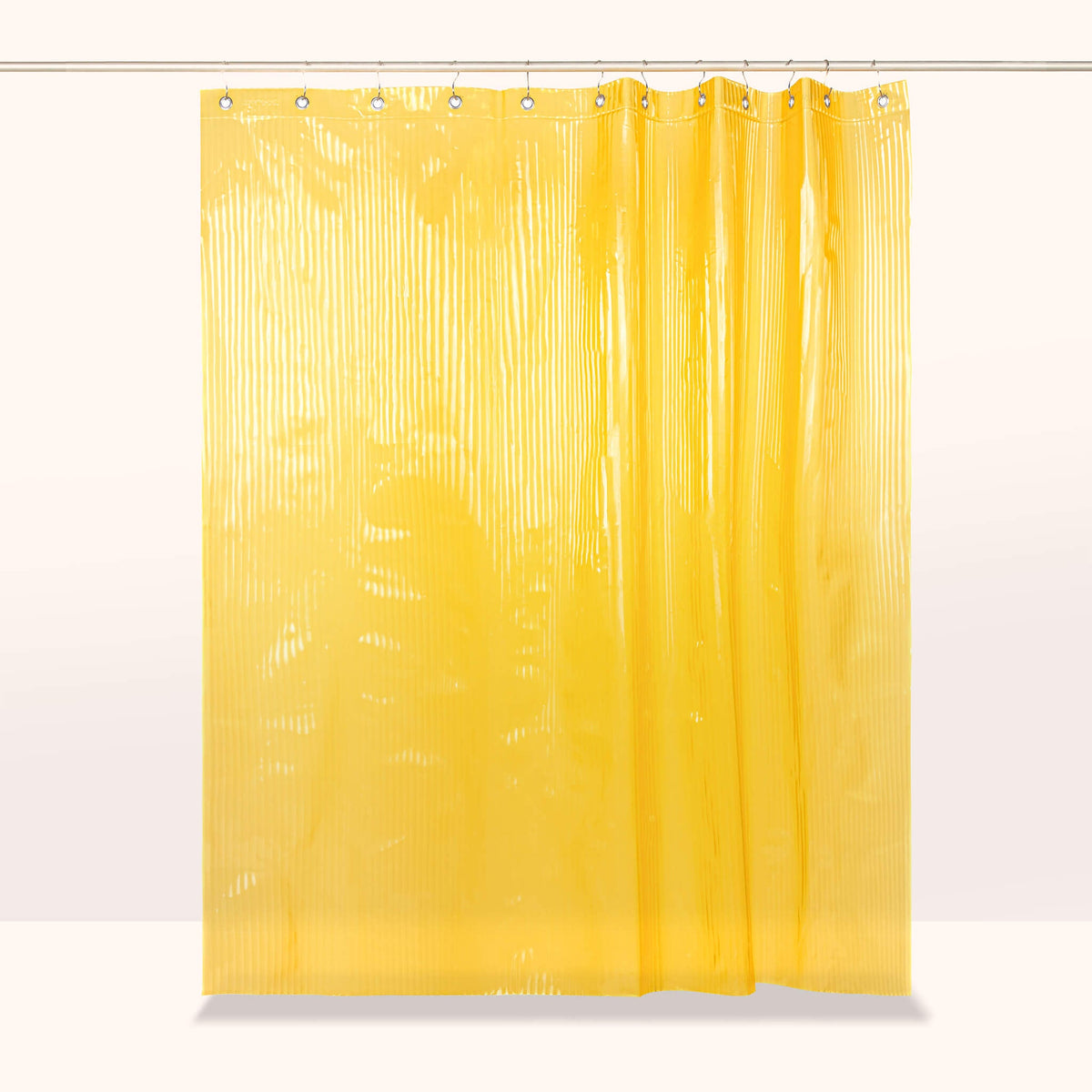 Yellow Fluted Shower Curtain
