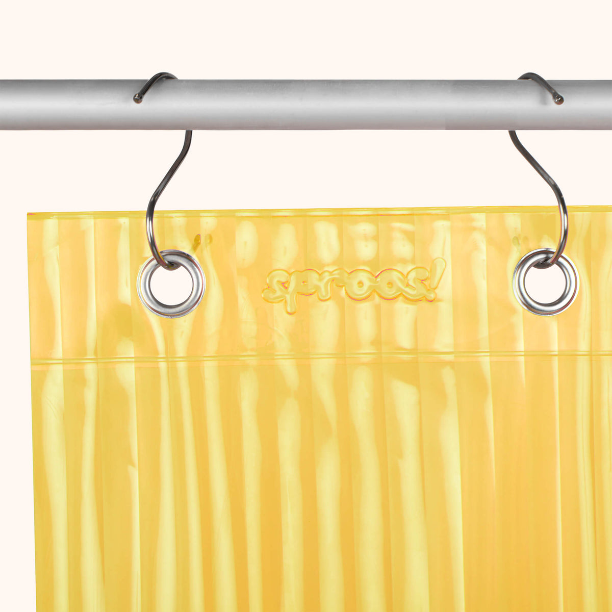 Yellow Fluted Shower Curtain