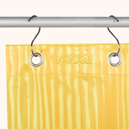 Yellow Fluted Shower Curtain