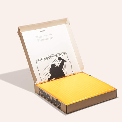 Yellow Fluted Shower Curtain