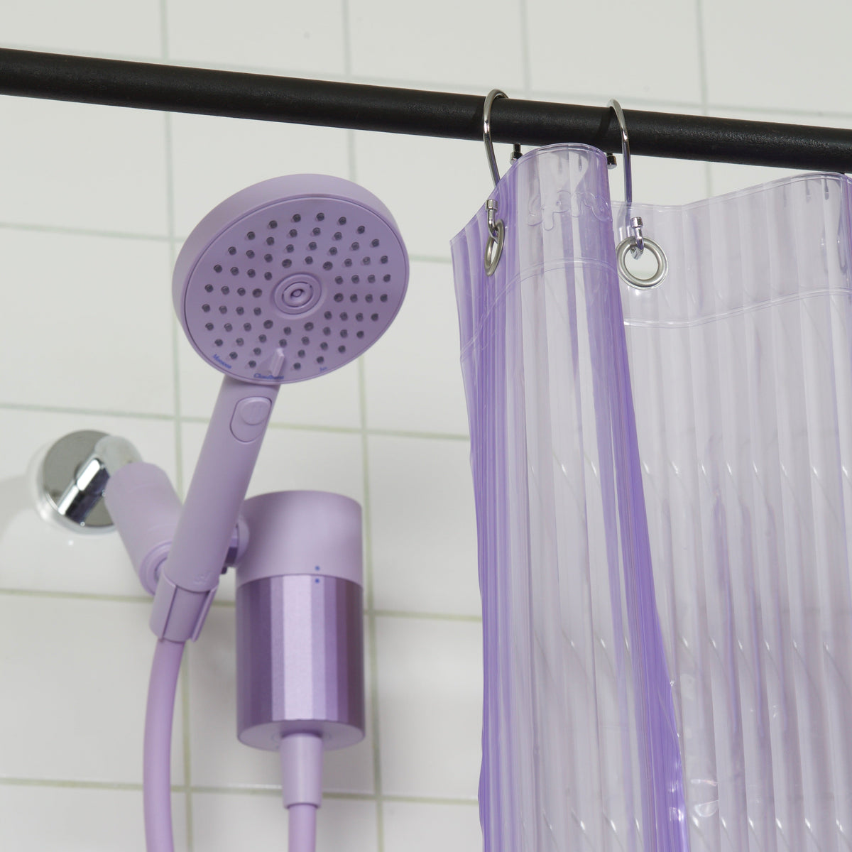Lilac Fluted Shower Curtain