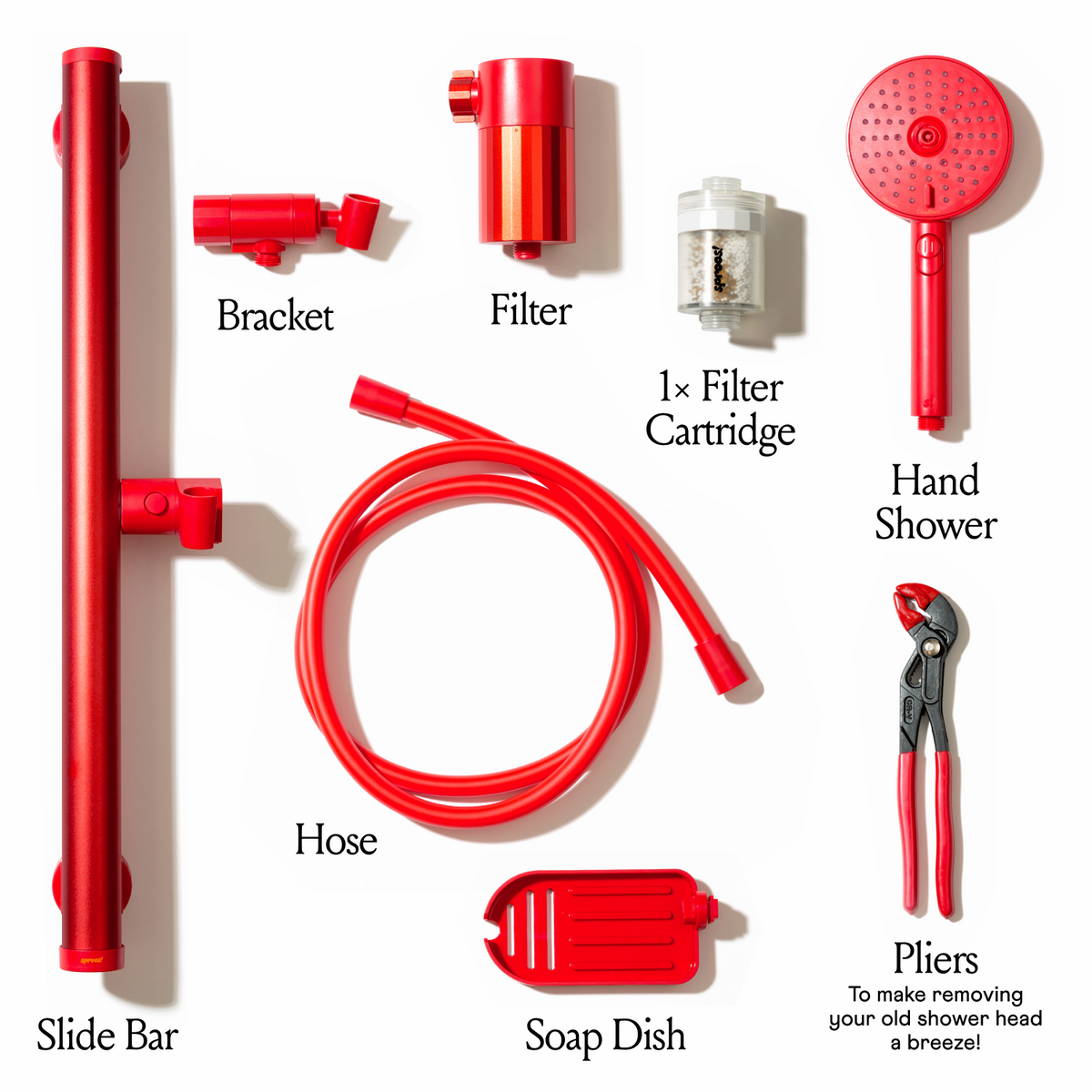 Filtered Shower Kit - Red