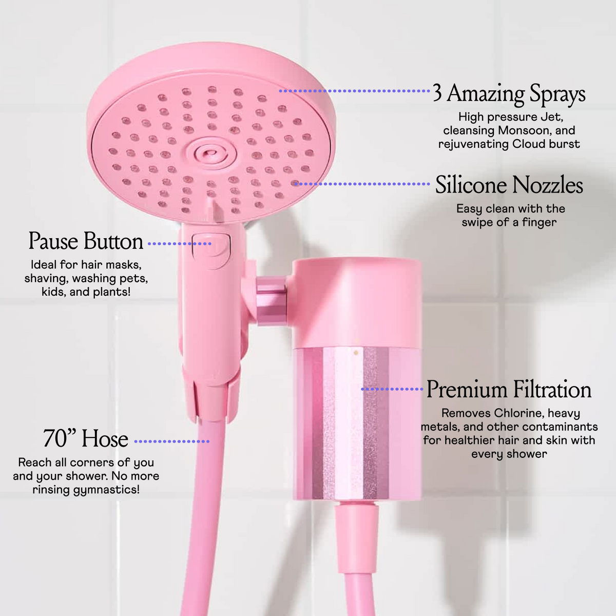 Pink Filtered Hand Shower