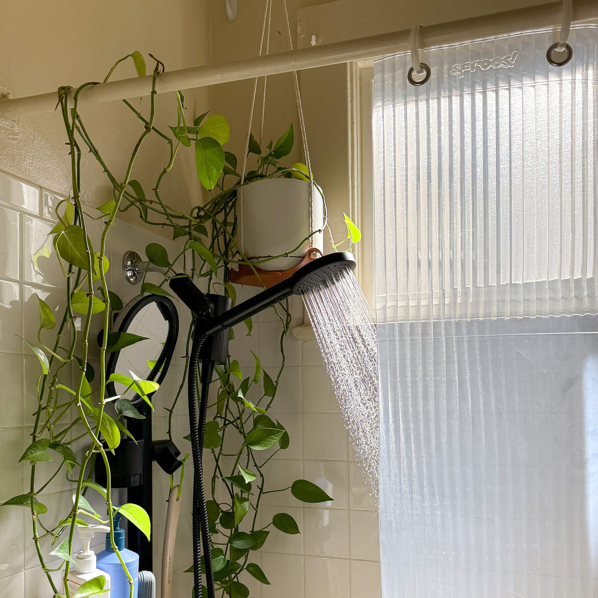Clear Fluted Shower Curtain
