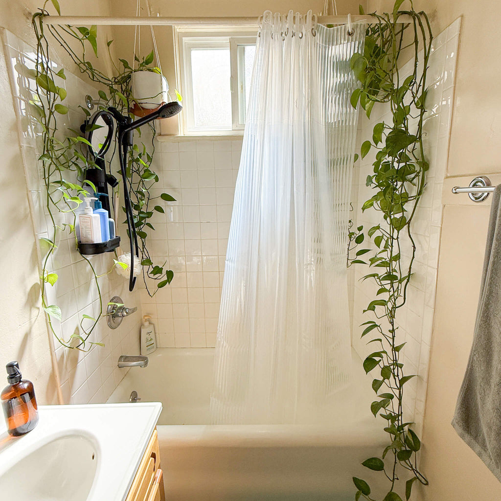 Clear Fluted Shower Curtain