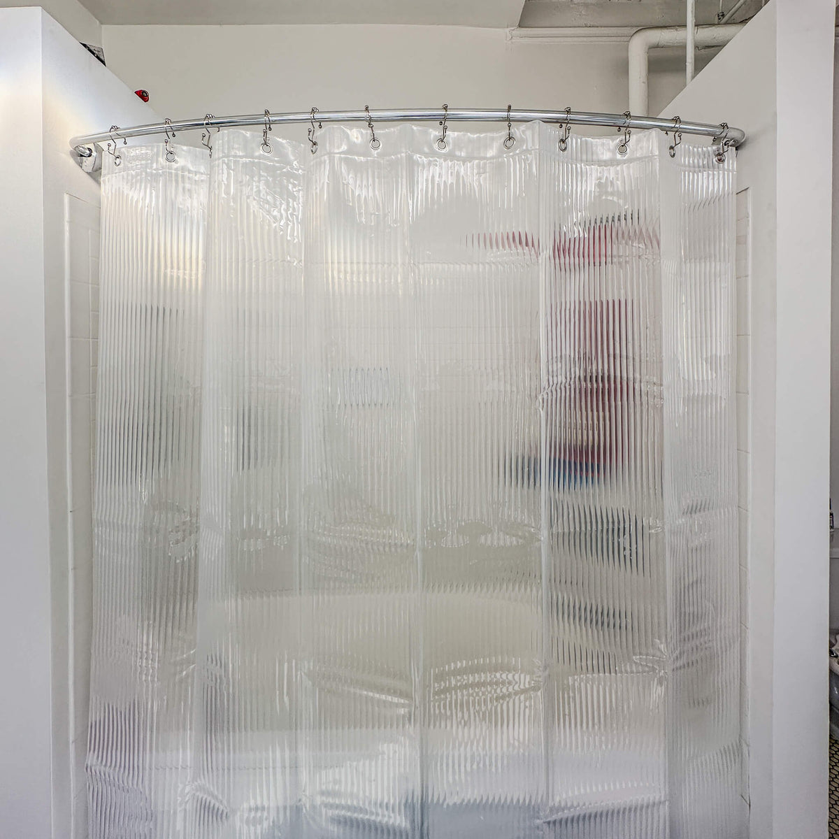 Clear Fluted Shower Curtain