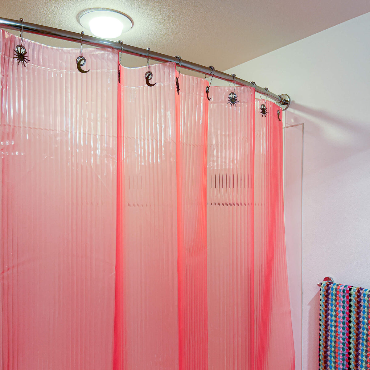 Pink Fluted Shower Curtain